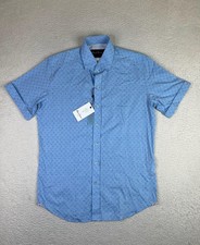 Robert Graham Shirt Mens Medium Teal Charlton Paisley Short Sleeve Button Up NEW