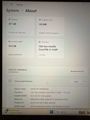 Thinkpad X1 Carbon Gen 10 - i5 - 16GB RAM - 512GB SSD - FHD - 2026 Warranty - Picture 4 of 16