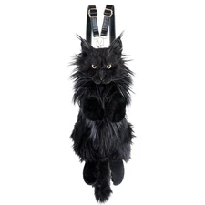 Chongker Cat Shaped Backpack - Handcrafted Stuffed Animals Bag Black Cat Plus...