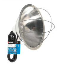 Brooder Heat Lamp w/Bulb Guard;10.5" Reflector-6 Foot Cord 250V -250/300 Watt