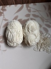 Lot 2 Skeins Cream White Cotton Yarn Knitting...