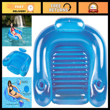 Inflatable Adult Pool Float Lounge Chair with Backrest Cup Holders - Relaxatio