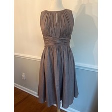 Adrianna Papell Brown Metallic High Neck Cocktail Dress Size 8