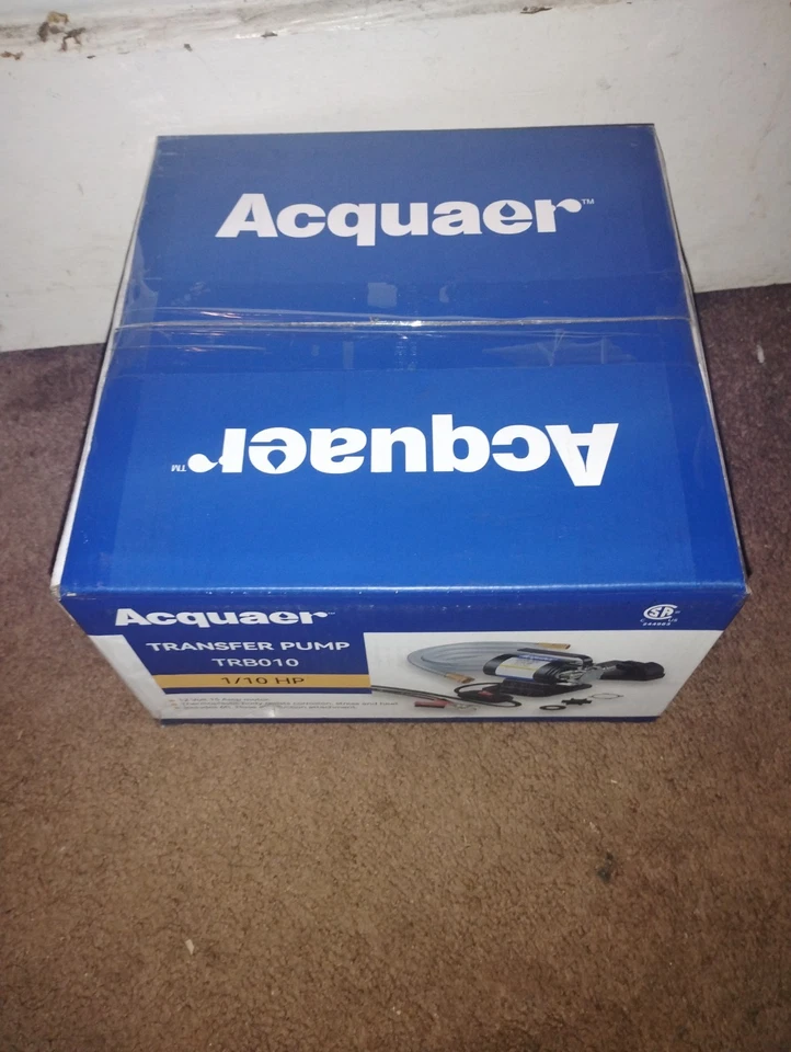 Насос для перекачки воды Acquaer со шлангом 6 футов и звукоснимателем 12 В постоянного тока 1/10 л. с. 264 галлона в час TRB010 - Изображение 2 из 2