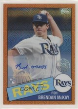 2020 Topps Silver Pack 1985 Chrome Baseball Orange 14/25 Brendan McKay Auto 0gx4