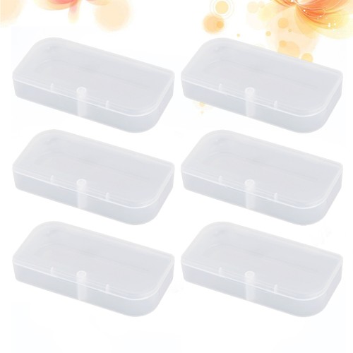 6 Pcs Plastic Storage Organizer Parts Box Cases for Small Items Clear - Picture 4 of 12