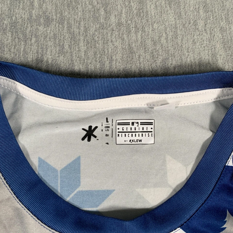 Camisa de los Dodgers de Los Ángeles Para Hombres Grande Azul Gris MLB Béisbol Feo Suéter KLEW Foto 4 de 4