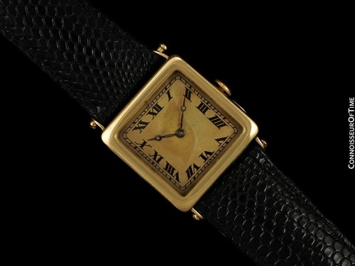 1920 BERNARD POITEVIN Ultra Rare (Audemars PIguet) Mens Officer's 18K Gold - Picture 2 of 9