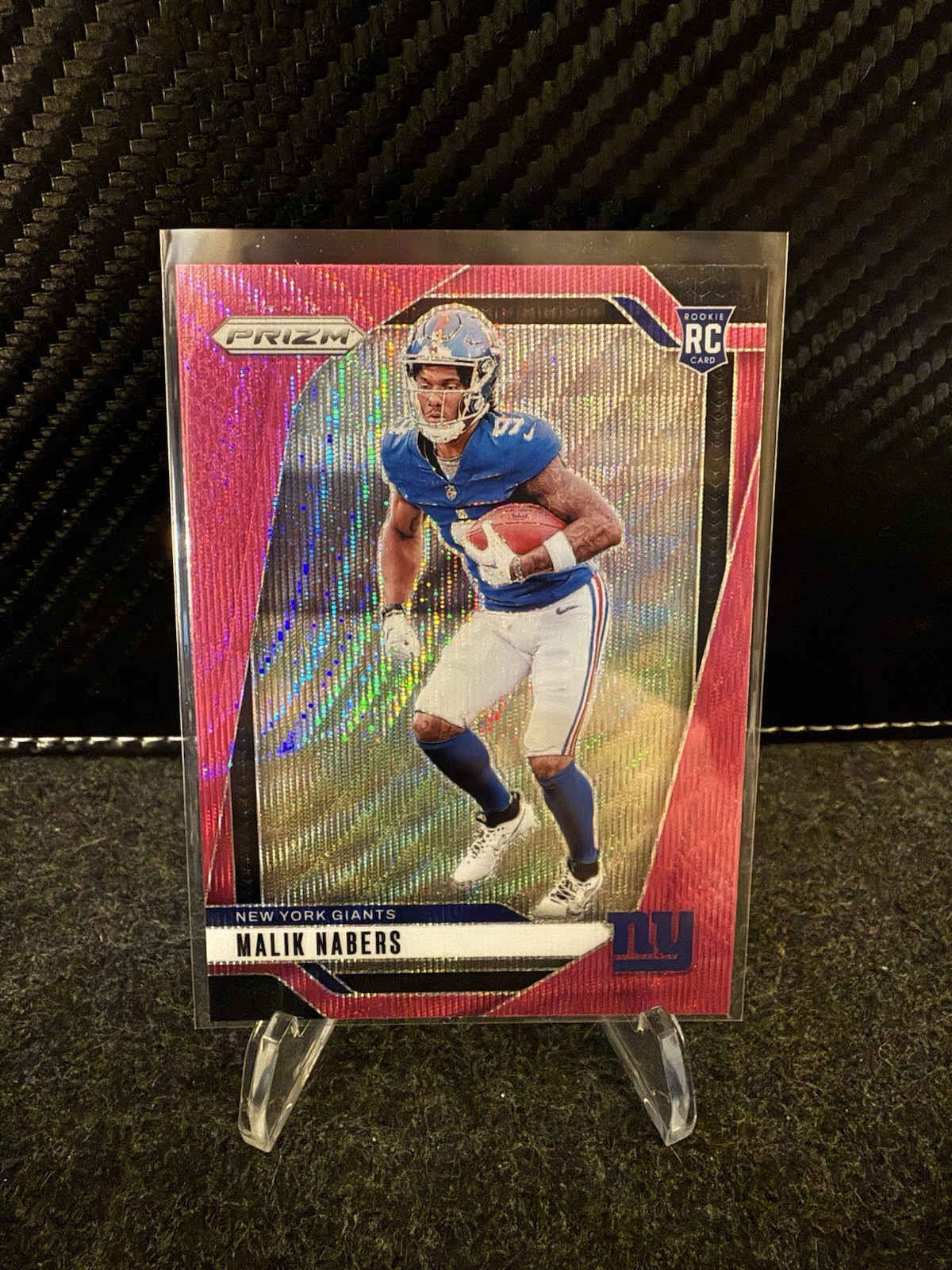 2024 Panini Prizm - Rookies Malik Nabers #370 Pink Wave Prizm (RC)