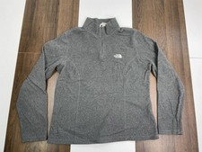 The North Face Womens Size L Gray TKA 100 Pullover 1/4 Zip Fleece Sweater