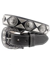 Mens Western Belt Cowboy Country Concho Leather Belt for Jeans Pants Rodeo