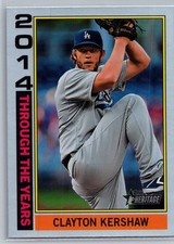 2025 topps heritage baseball clayton kershaw through the years holographic #21
