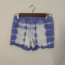 Cat  Jack Girls Purple Tie Dye Cut Off Shorts 10/12 L6