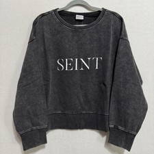 Seint Crewneck Sweatshirt Size LARGE Stonewash Women  s Long Sleeve Tee NWT