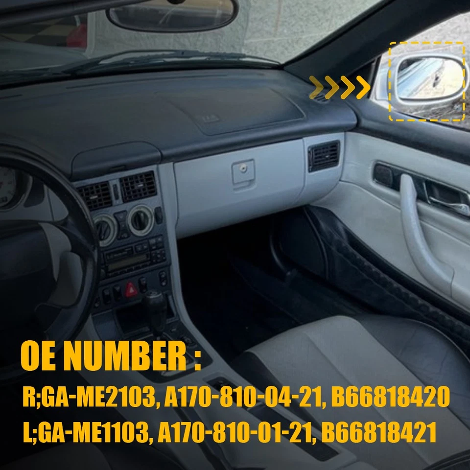 Kit de 2 piezas de espejo retrovisor izquierdo derecho con calefacción para Mercedes-Benz SL500 2000-02 Foto 3 de 4