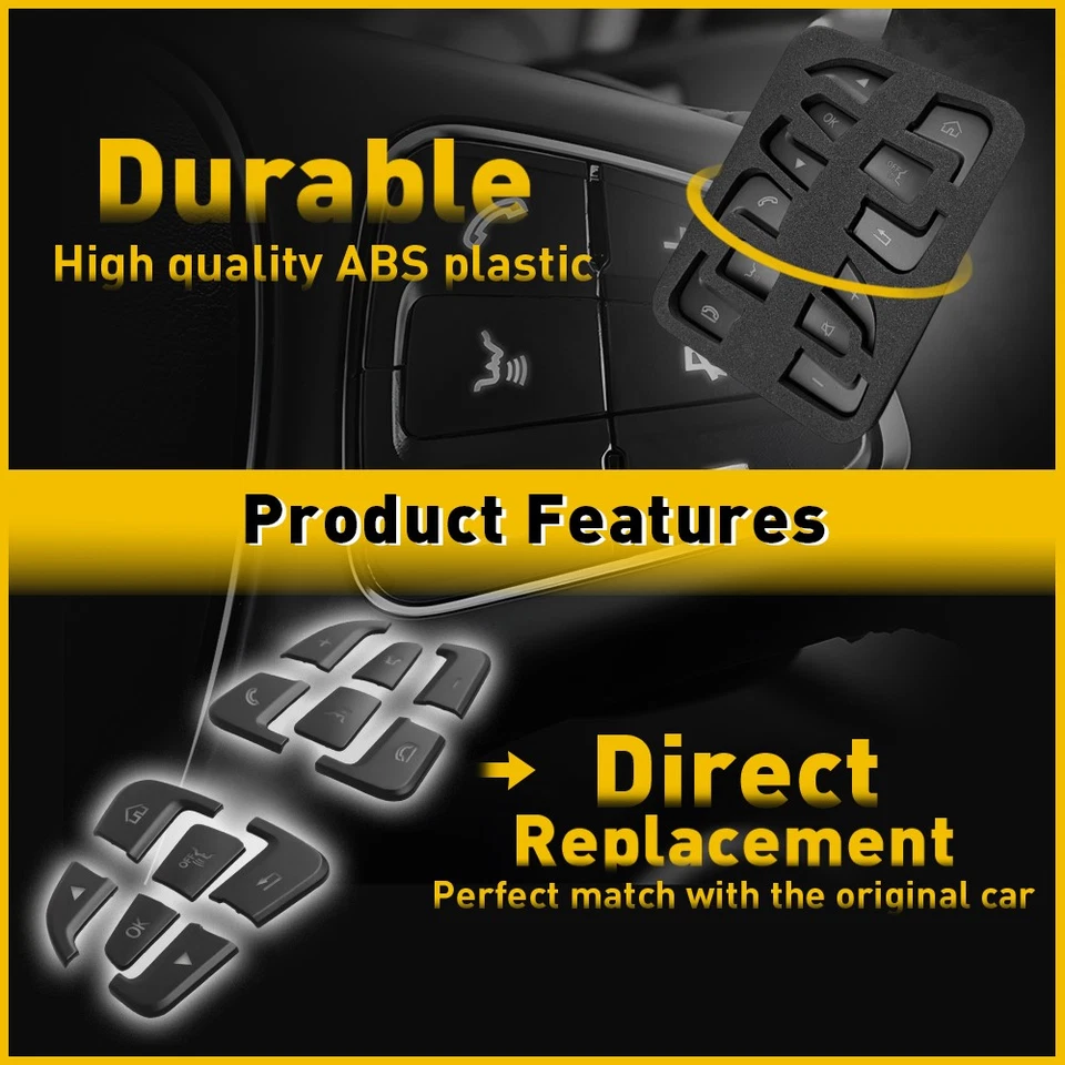 Cubierta de botón multifunción volante para Mercedes-Benz C300 2015-2019 Foto 4 de 4