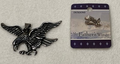 Eagle Pendant & Dicksons My Father s Wings Pin Silver Tone Christian Lot