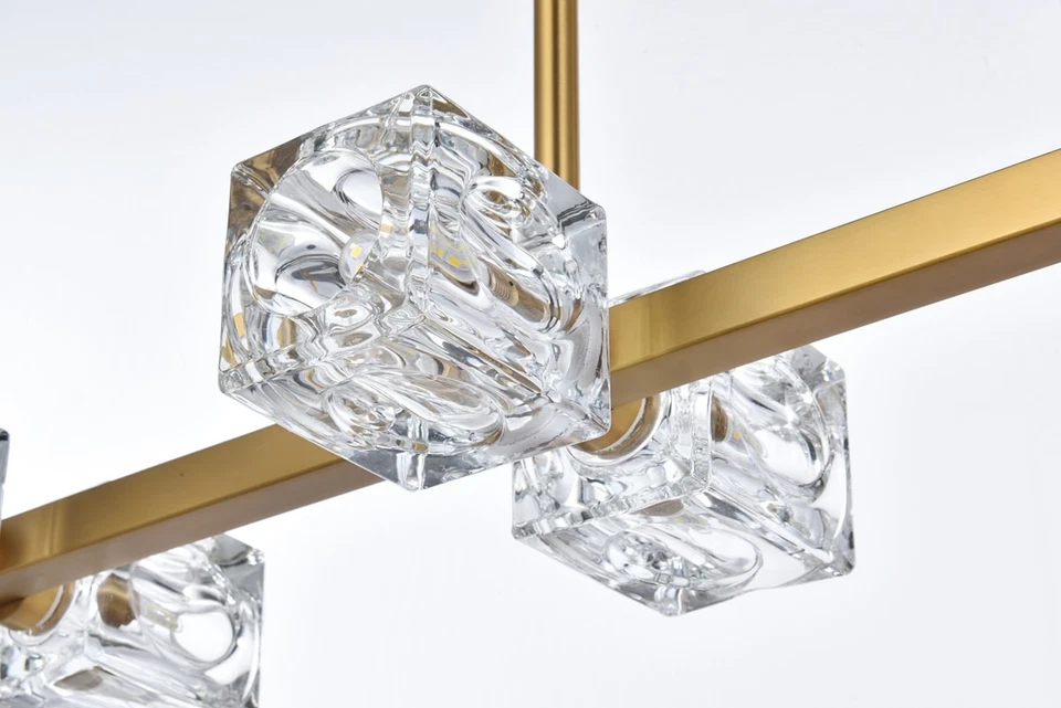 Elegante Iluminación LD920D30 Lyra 8 Luces 30"W Colgante Lineal - Negro Foto 2 de 4