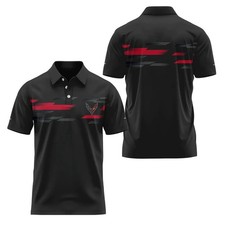 Custom Name Corvette Logo C8 Racing Black 3D Men's Polo Shirt Size S-5XL