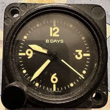 Aviation Vintage AN 5743-2 wakmann 8 day clock W-33-7510-4 - Runs