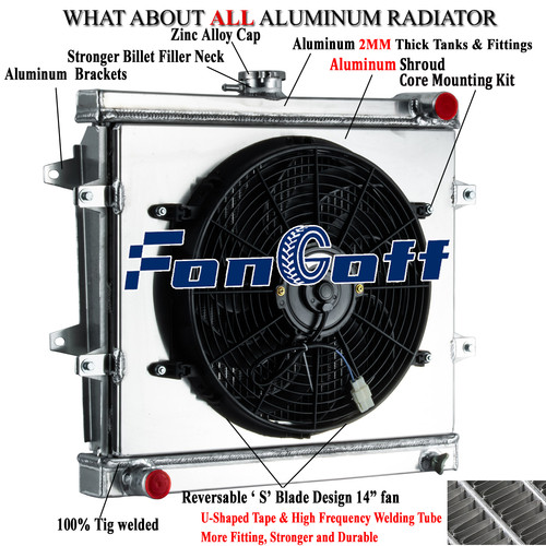 4 Rows Radiator+Shroud Kit For 198495 Toyota Pickup DLX 4 Runner SR5 2.4L l4 MT