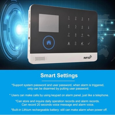 Swokely 433Mhz LCD Wireless WIFI GSM Auto-Dial Alarm Sicherheit Alarmanlage
