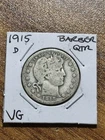 1915 D Barber Silver Quarter VG Very Good Condition U.S. 25c Coin (Raw13718)