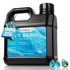 KISREL UV Resin 1000g-Upgraded UV Resin Kit, Hard Type Crystal Clear Ultravio...
