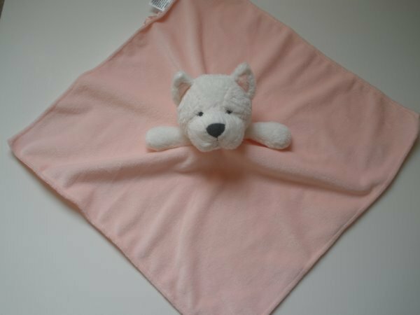 Carters Pink White Westie Terrier Puppy Dog Satin Plush ...