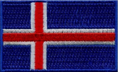 Iceland Flag Embroidered Patches 2.5''x1.5''  iron-on