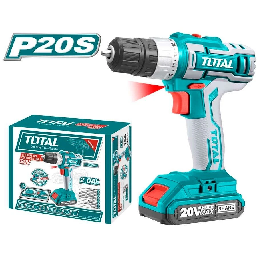 Drill Driver Battery 20V With Battery And Charger Included TOTAL Mtec