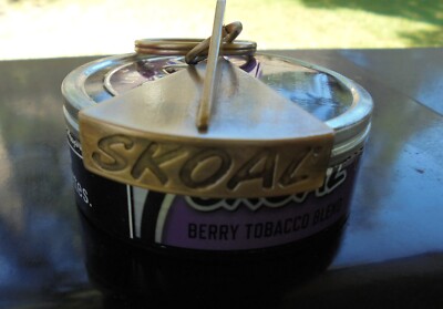 SKOAL METAL LID CUTTER FOR KEY CHAIN BRUSHED BRASS COLOR 