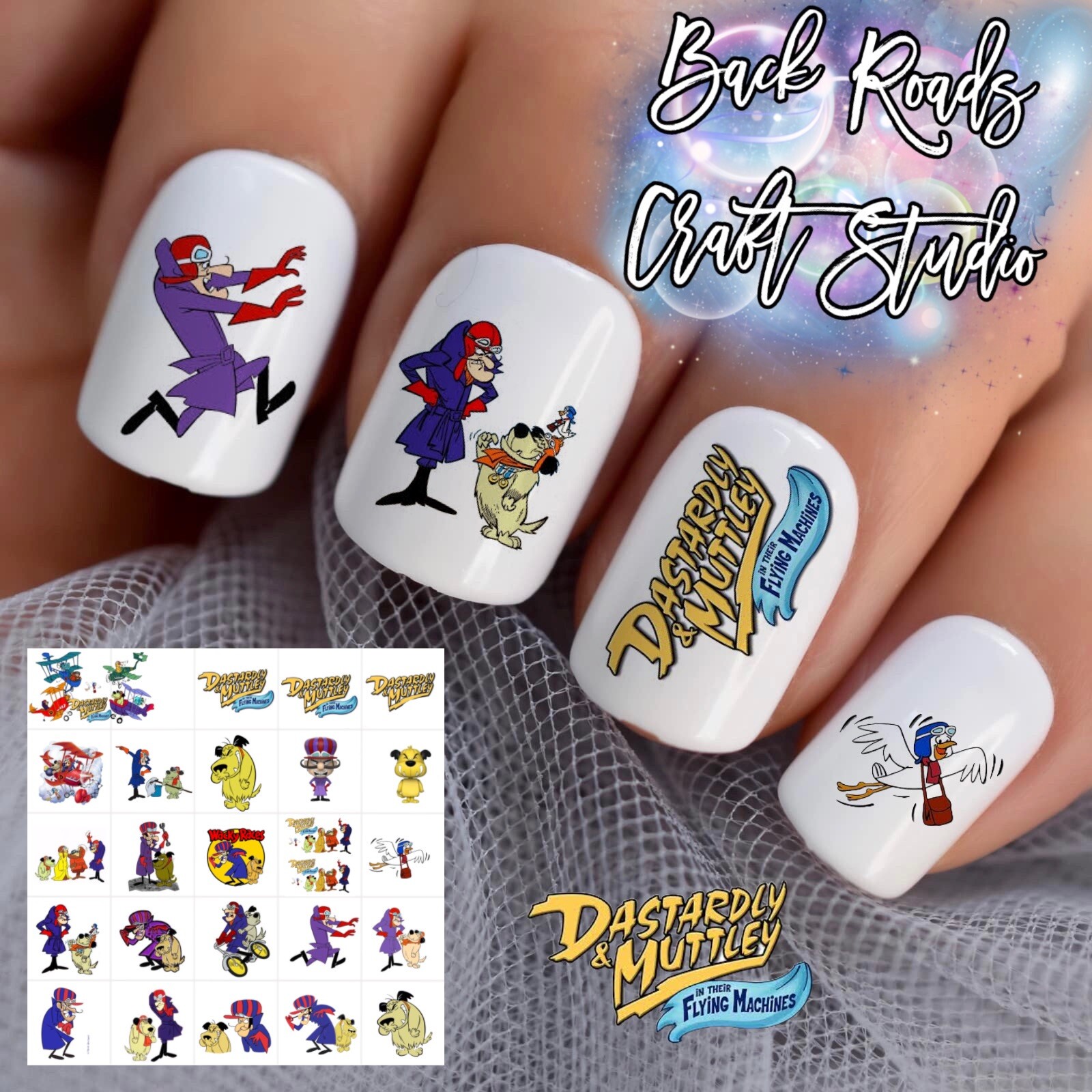 Dastardly Nail Art Waterslide Nail Art Decals Set Of 50 Instructions And Bonus