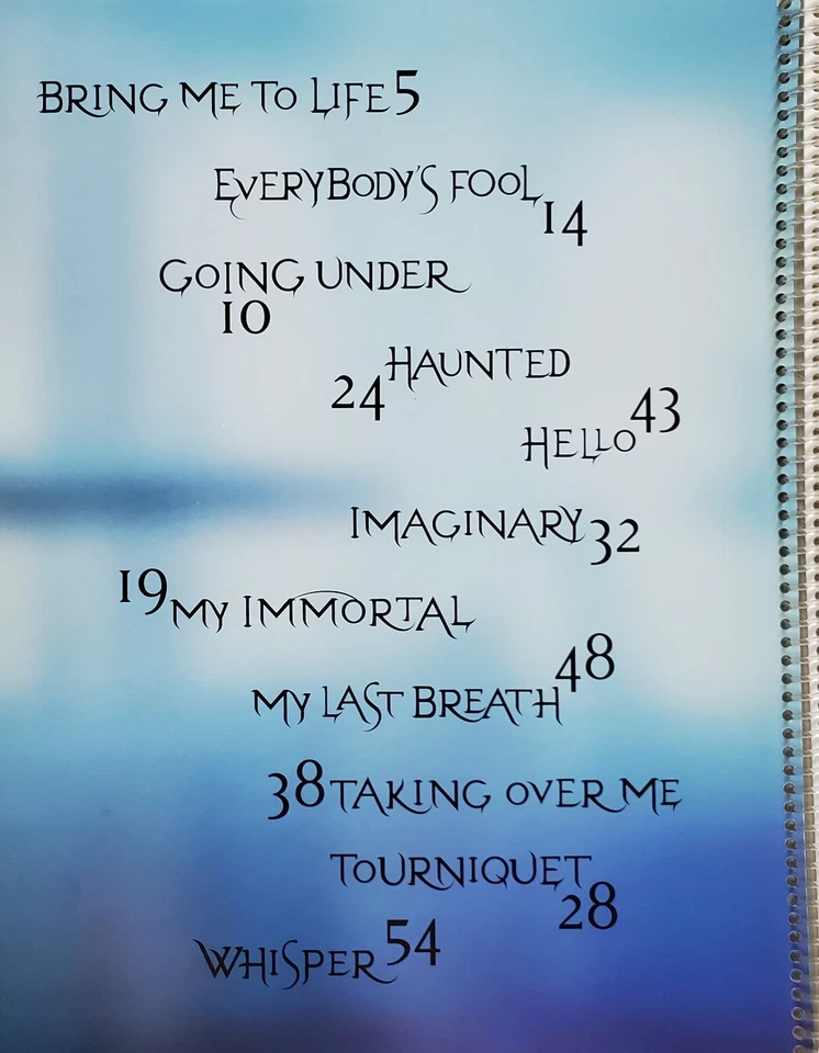 Evanescence Fallen Guitar Tab Piano Sheet Music Book g3 - Image 2 of 4