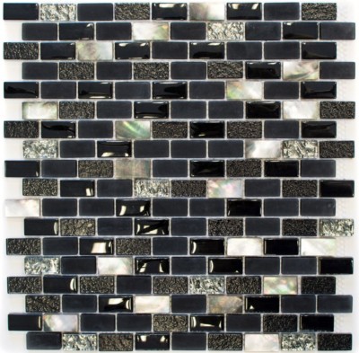 Mosaïque en Verre Carrelage en Mosaïque Gris Clair Anthracite