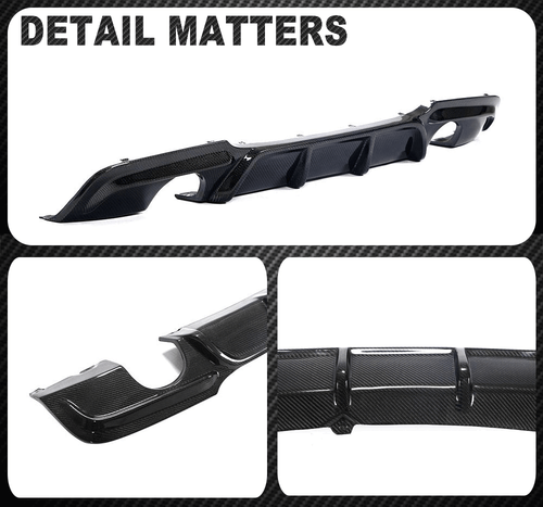 Spoiler diffusore posteriore in carbonio adatto per BMW SERIE 3 E90 325i 335i pacchetto M  - Foto 12 di 12