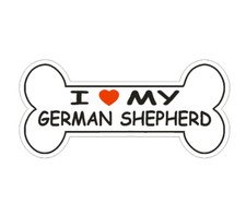 7" love my german shepherd dog bone bumper sticker decal usa made