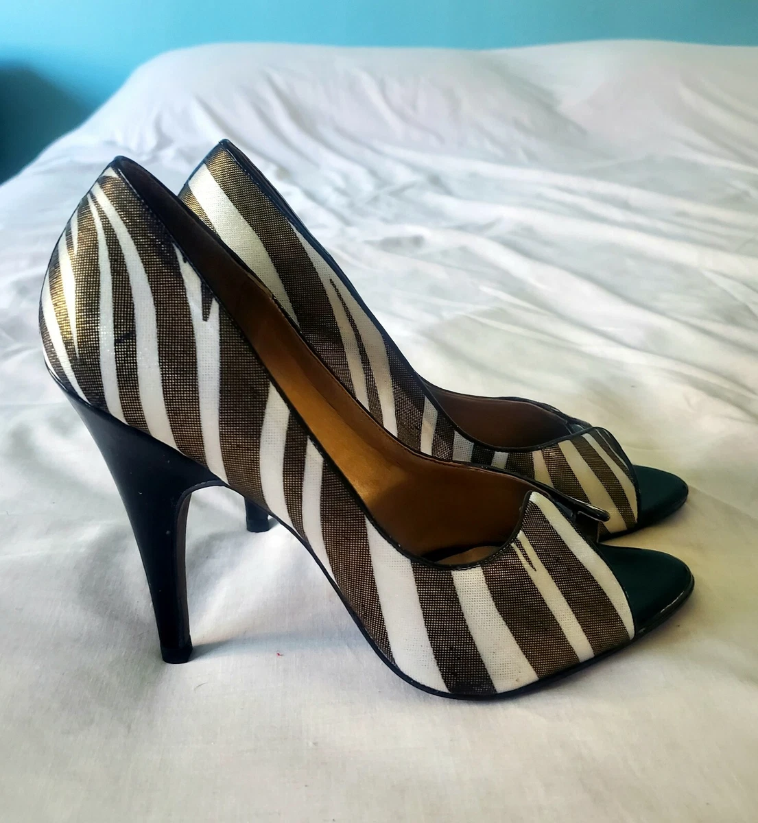 Zebra shoes heels sale