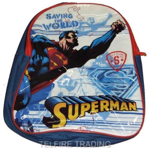 SUPERMAN JUNIOR BACKPACK CHILDS KIDS RUCKSACK SCHOOL BAG \"SAVING THE WORLD\" NEW