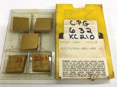 (5 PCS) KENNAMETAL CPG 632 GRADE: KC210 CARBIDE INSERTS
