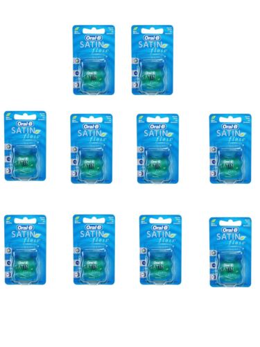 10x oral B satin fin floss a 25m floss with mint against bad breath - Picture 1 of 2