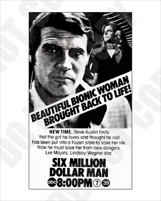1976 Bionic Woman Six Million Dollar Man TV Show Magazine Ad Repro 8x10 Photo