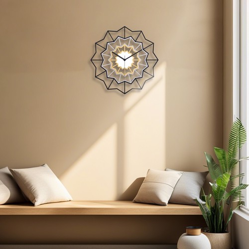 Elegant filigree wall clock with black / white / gold colors - Chevron Berlin - Picture 4 of 9