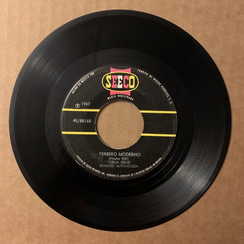 Celia Cruz Con La Sonora Matancera - Rock And Rock / Yerbero Moderno 45RPM VG+ - Image 2 of 2