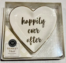 Modern Expressions Trinket Tray White Heart - Ring Holder
