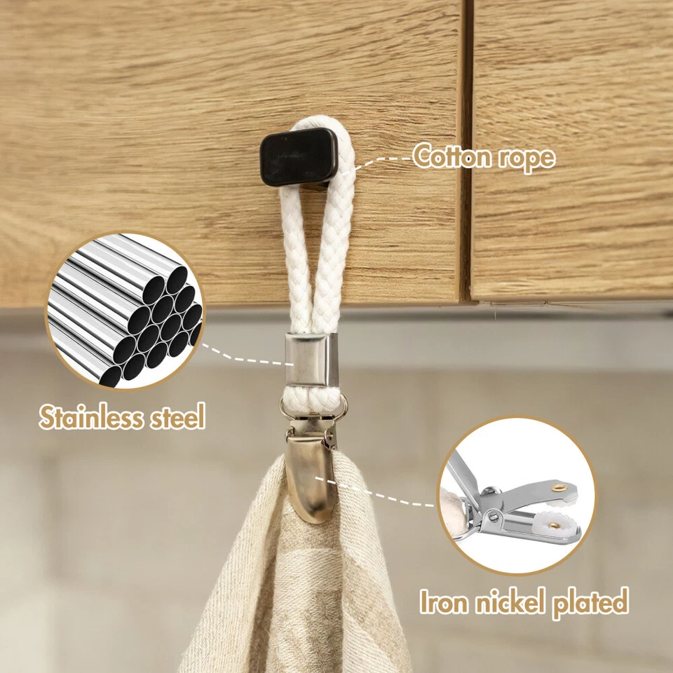 10 Stück Handtuch Clips zum Aufhängen, Handtuchclips mit Schlaufen - Bild 4 von 4