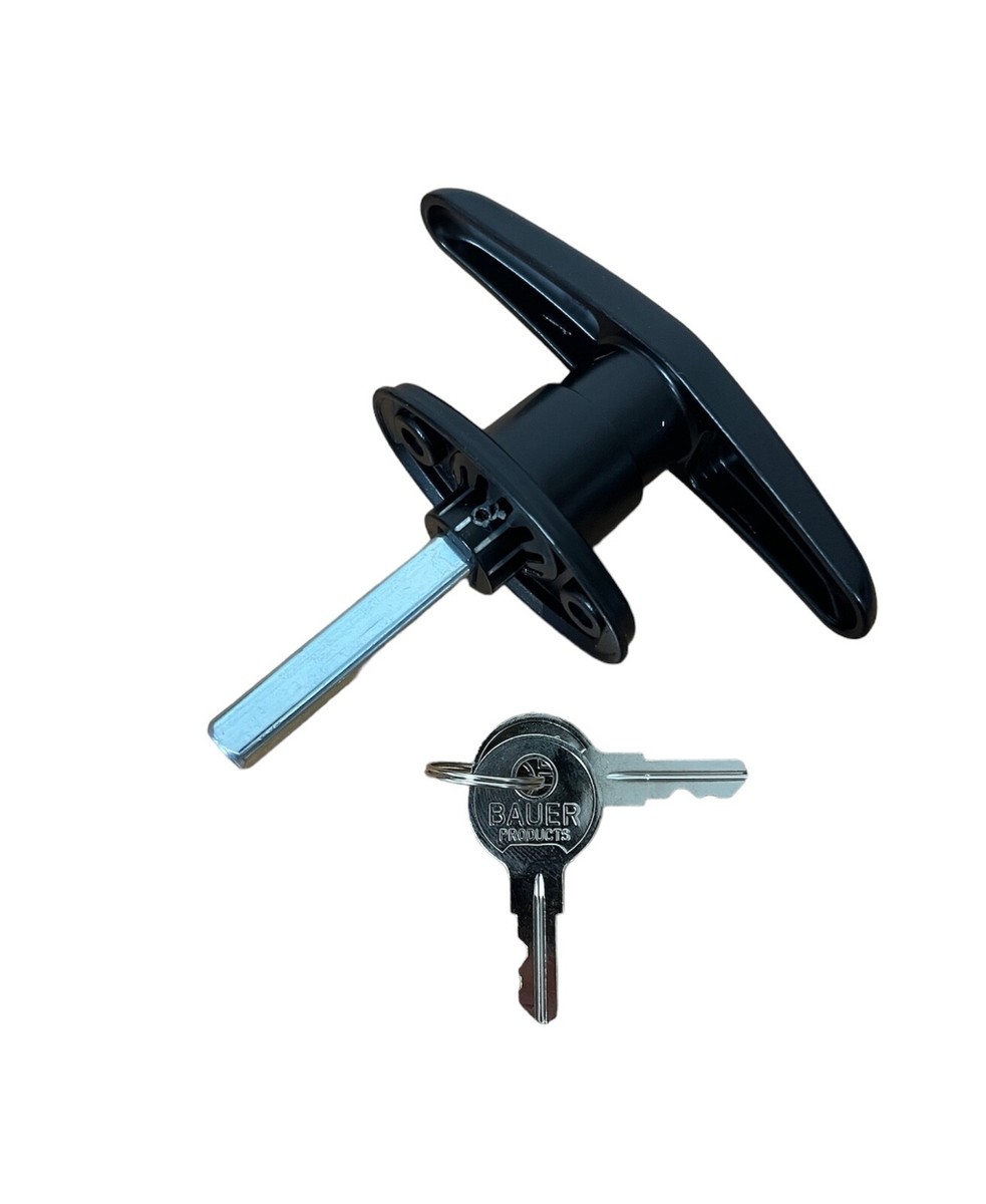 Locking T- Handle Bauer T303 Black Rivet-Mount T-Handle Lock - Clockwise Turn For Truck Caps, Toppers & Camper Shells T Handle Lock - Foto 4