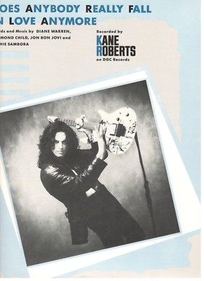 KANE ROBERTS ''DOES ANYBODY REALLY FALL IN LOVE ANYMORE'' SHEET MUSIC-BON JOVI-NEW