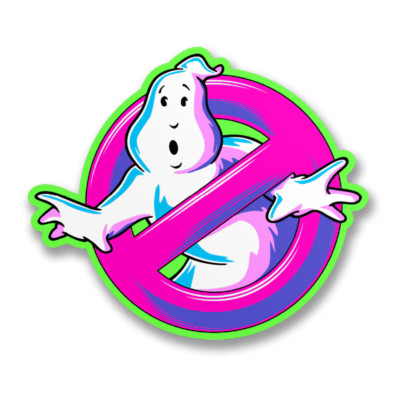 Ghostbusters 1984 No Ghost Neon Logo Sign Geisterjäger 9cm Sticker Aufkleber