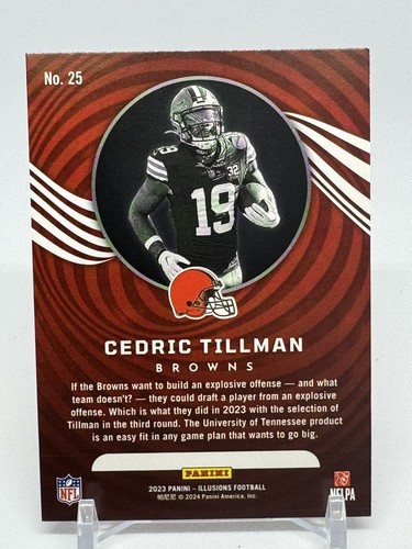 2023 Cedric Tillman RC Panini Illusions Rookie Orange #25 Browns Color Match - Picture 2 of 2